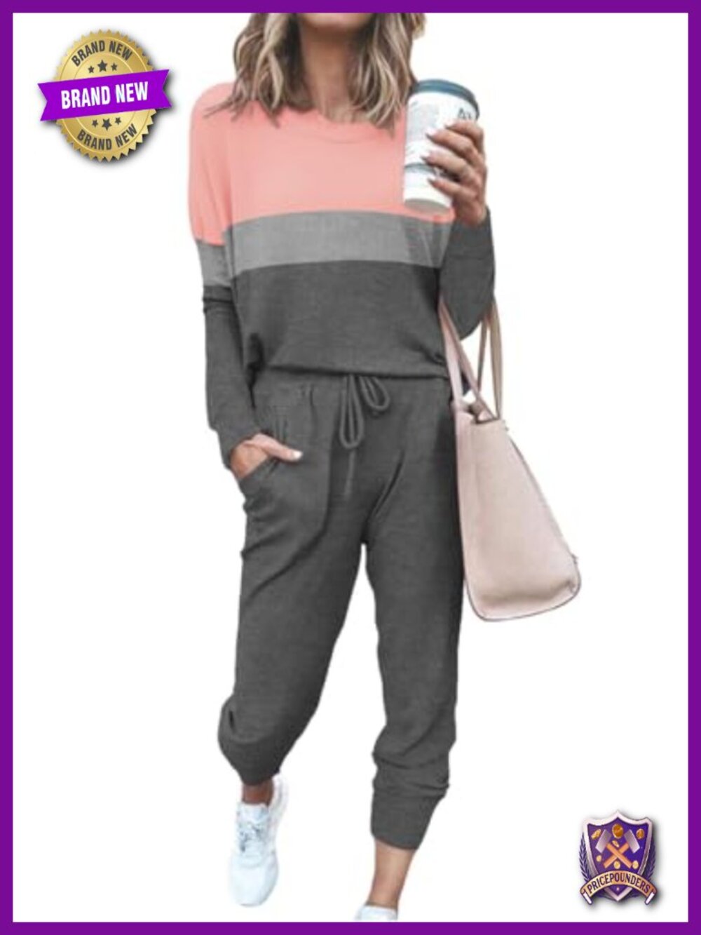 Women's Two Piece Sweatsuit Set Long Sleeve Crewneck Pullover & Jogger Pants